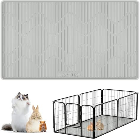 Bartuke Weiche Silikon-Hasen-Bodenmatte für Kaninchenkäfige, 40x22 waschbar und wiederverwendbar Trainingsmatte für Kleintiere wie Meerschweinchen, Kaninchen, Hamster, Katzen und Hunde