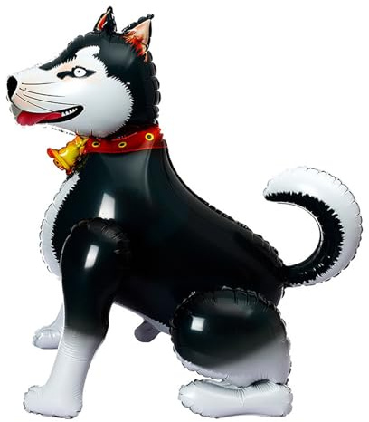 Ovanda Hund Luftballons, Husky Luftballon Hund, Folienballon Tiere, Stehend 3D Hunde Folienballon, Ballon Hunde Geburtstag Deko, Kinder Geburtstag Party Deko, Geburtstags Geschenk Kinderspielzeug