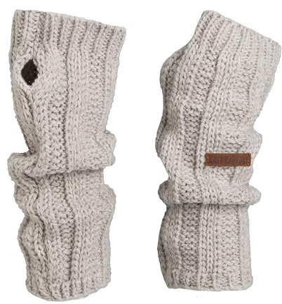 KNIT FACTORY - Nica Armstulpen | Gestrickte Armwärmer für Winter - Damen Handschuhe aus Wolle - Hochwertige Qualität - Warm un weich