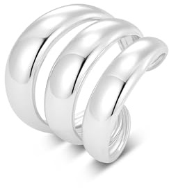 ALEXCRAFT Ringar silver kvinnor justerbar stapling tumring lager stapelbar flera lager öppen kramring silver 925 förlovningsring förlovningsring förlovningsringar kändisband ring för kvinnor kvinnor