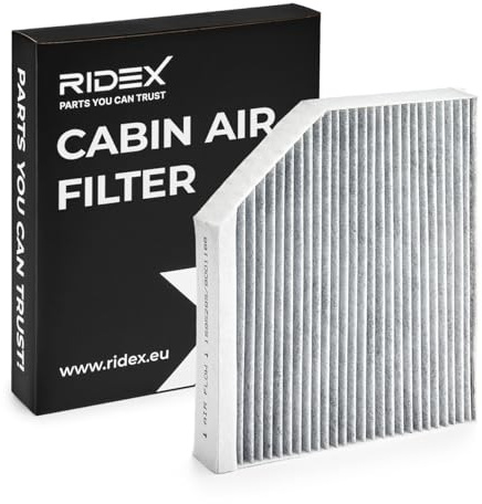 RIDEX 424I0040 Innenraumfilter Pollenfilter Aktivkohlefilter Höhe: 36 Breite: 241 Länge: 279 Kompatibel mit VW Golf 4 Schrägheck 1J1 T-Roc A11, AUDI A4 Avant 8K5, B8, BMW 3 Limousine E46, FORD