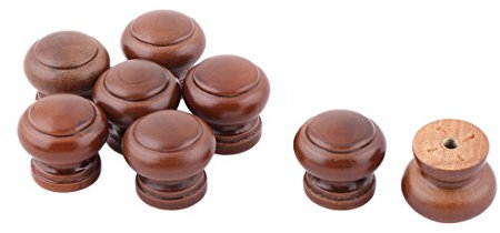 sourcingmap 8pcs Bouton de Meuble Bouton Porte Bouton Tiroir Placard Armoire Poignée de Meuble couleur café 22mmx25mm en Bois