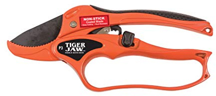 P3 Ratcheting Hybrid Bypass MEDIUM TO LARGE HANDS Anvil Blade Design Heavy Duty Metal Hand Pruner With Knuckle Guard Cuts Green Or Dead Wood Up To 1 Inch