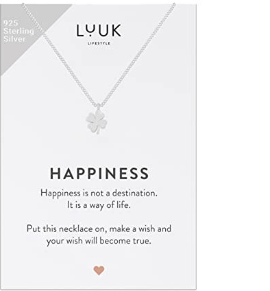 LUUK LIFESTYLE 925 Sterlingsilber Halskette mit Anhänger | Schmuckgeschenk für Freundin, Verlobte, Wasserfest, Hypoallergen, 50cm Verstellbare Kette