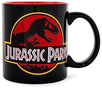 Silver Buffalo Jurassic Park Logo Jumbo Ceramic Coffee Mug, 20 Ounces
