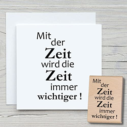 NEWSTAMPS Stempel Mit der Zeit Motivstempel groß aus Holz & Gummi zum Karten basteln, Holzstempel, Sprüche, Spruchstempel, Textstempel, Schrift, Tischdeko, Hochzeit, Scrapbook, Textilstempel, Deko