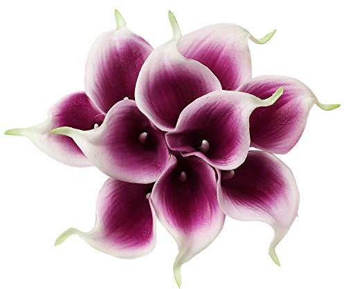 Künstliche Calla Lily 10 Stück Kunstblumen Calla Lataex Blumensträuße Wahre Berührung künstliche Seidenblume für Hochzeit Party Blumengesteck Home Küche Dekoration