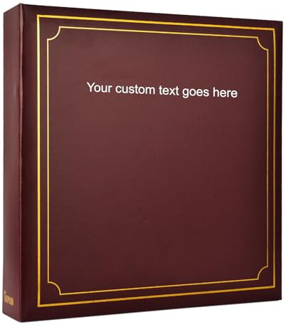 Arpan Extra-Large 3-Ring Binder Self Adhesive Padded Personalised Text Photo Album 20/Sheets 40/Sides (Red)