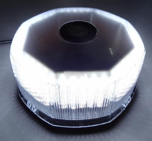 Luce Strobo da 240 LED con Lampeggiante per Auto con Fissaggio Magnetico, Luci di Segnalazione per Camion, Faro Strobo Flash con Spina da 12V per Accendisigari (Bianco)