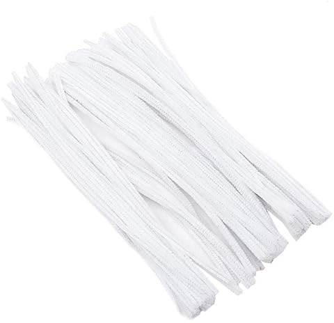 Pack of 25/50/100/250/500 30cm Pipe Cleaners for Arts & Crafts [White, Pack of 25]