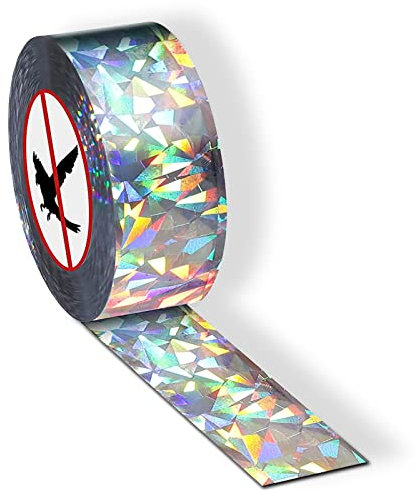 Vogelabwehr Vogelband 80m*2.4cm Vogelschreck Vogelabwehr Reflektorband zur Vogelabwehr Abwehrband Vogel Band Reflexion Reflektorband zur Vogelabwehr für Protect Häuser Gärten Höfe Pflanze Frucht