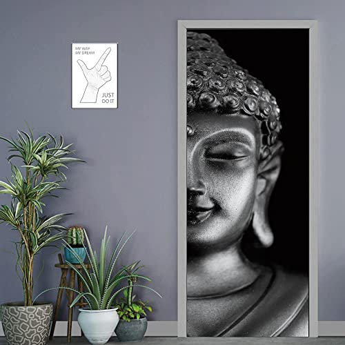 3D Türaufkleber Graue Religiöse Gestalten 77 X 200 Cm Türtapete Selbstklebend Türposter - Fototapete Türfolie Wasserdichte Abnehmbare Pvc Türtapete Innentür Schlafzimmer Küche Bad Home Deko - Türfoto