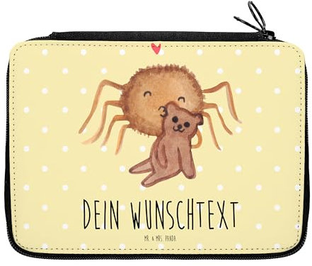 Mr. & Mrs. Panda Personalisierte Federmappe Spinne Agathe Teddy - Geschenke, Liebesbeweis, PersonalisierteS Federmäppchen, Freundschaft, Miteinander, Stifte Etui, Dankeschön, Stifterolle, mit Namen
