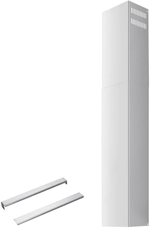 Range Hood Cover 8 x6.7 x 31.5 ~ 63 Inch Stainless Steel Chimney Extension Duct Cover Adjustable Vent Extender for Wall Mount Hood with Mounting Bracket