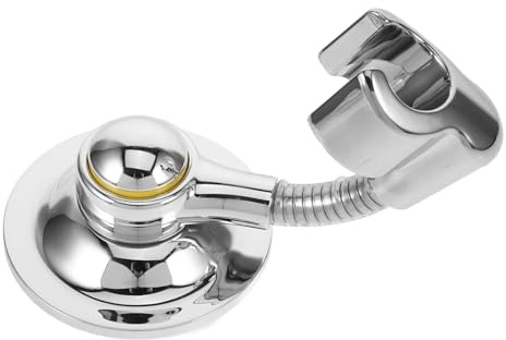 Support de Pommeau de Bain à Ventouse Réglable Argenté Abs | Salle de Bain, Compatible Bidet Spray Tool et Douchette à Main, Installation Facile, Forte Capacité de Charge