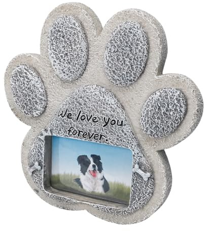 Ieron Lápida para Perros, Lápida para Mascotas de Resina, Piedra Conmemorativa para Perros, Lápida para Cachorros y Tumba para Mascotas, Marco de Fotos, Regalo de condolencia para Mascotas perdidas