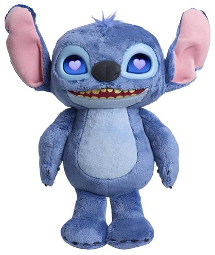 Disney Stitch Just Play Many Moods 14-inch Interactive Plush, 50+ Sounds & Effects, LCD Eyes, Inspired by Disney's New Live-Action Lilo & Stitch Movie, Toy for Fans, Girls, Boys, Kids 3+