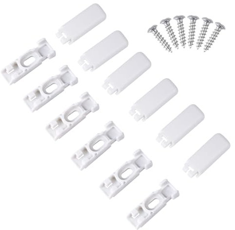 6 Plissee Ersatzteile Klemmträger Plissee Klemmen Ersatz, Spannschuhe für Verspannte Plissees Spannschuhe Ersatzteile Halterung für Stick & Fix Front Klebeplatten für Stick & Fix Klebeträger (weiß)