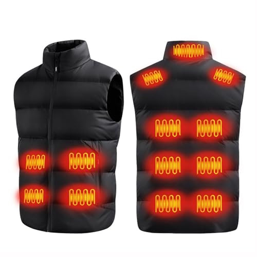KQIVAM Doudoune Chauffante Homme Femme Sans Manche Veste Chauffante Gilet Chauffant Veste Chaude avec 13 Zones de Chauffage 3 Niveaux de Chauffage Hommes Femmes Manteaux Imperméable en extérieur Ski