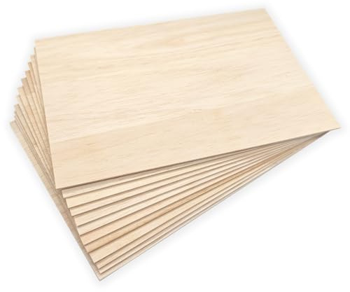 12 Pack Balsa Wood Sheets, 300x200x2mm Balsa Wood Thin, BalsaWood Board for Home Decoration, Arts, DIY Crafts Projects, Woodcraft Model, Painting and Engraving (300 * 200 * 2mm)