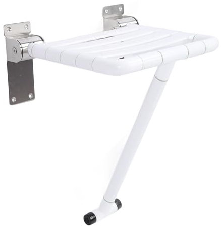 Folding Shower Seat Wall Mounted, Foldable Water Proof Shower Bench for Elderly Disabled Adults Pregnant Women, Bathroom Shower Chair, Space Saving Bath Seat, Strong Load Bearing