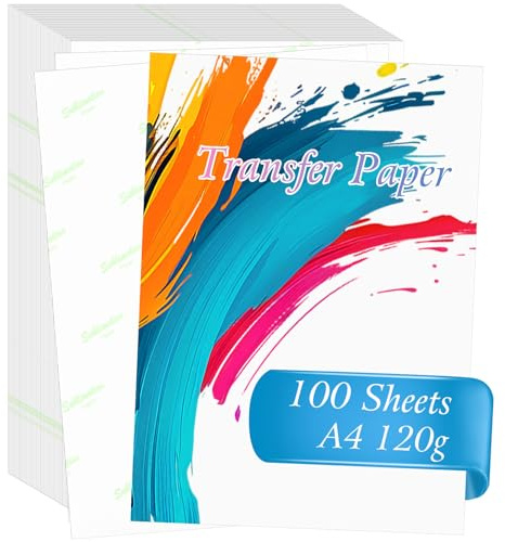 VHUTOU 100 Blatt Sublimationspapier A4, 29.7 * 21cm Format 120 g/m² Sublimation Paper zum Heißpressen für Baumwolle T-Shirt Tassen