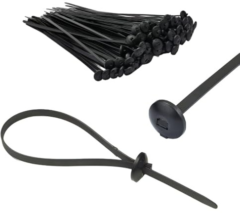 TERF® 10 Pcs Black Chassis Cable Ties 370mm (14.57'') X 7.6mm Nylon Car Chassis Panel Automotive Boat Trailer Zips Tie Fastener Wire Harness Clips Wraps Home Office Workshop Warehouse DIY Use