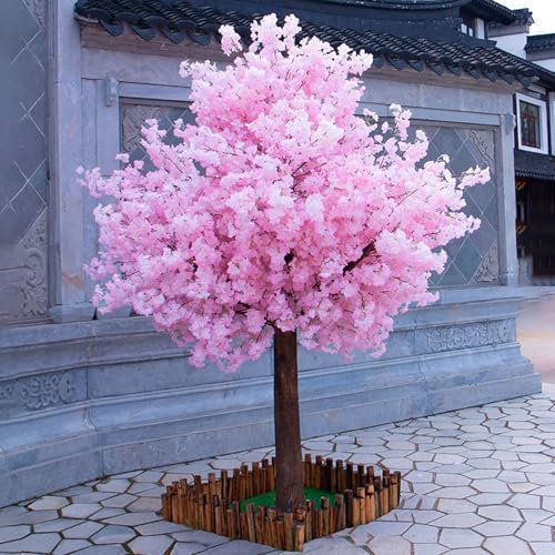 MFYDPP Künstliche Kirschblütenbaum Mit Led -licht, Simulation Kirschblütenbäume, Für Garten, Party, Wohnkultur, Innenräume Und Außenbereiche(Size:1 * 0.8m,Color:runde)