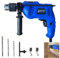 Powerful 230V 850W Rotary Hammer Drill Set, Wood Concrete Steel Stone Electric Breaker with 360° Rotatable Side Handle 3000rpm Variable Speed Depth Gauge 13mm Chuck, Drill Bits(5/6/8mm) and Chuck Key