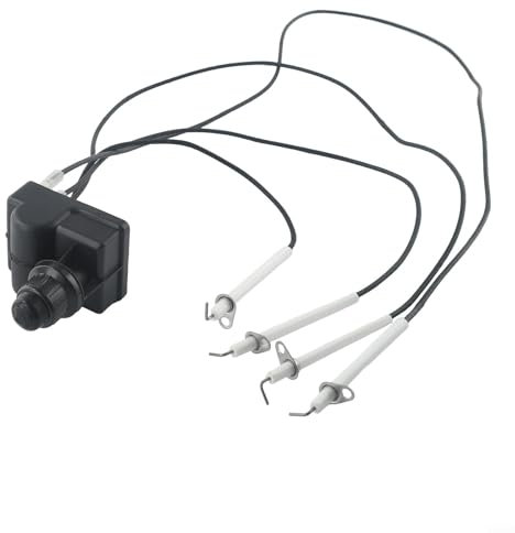 Accensione grill a gas con 4 uscite, pulsante batteria per kit di accensione sostituisce piezoelettrico per accensione, accensione con filo per piastra da 28 pollici
