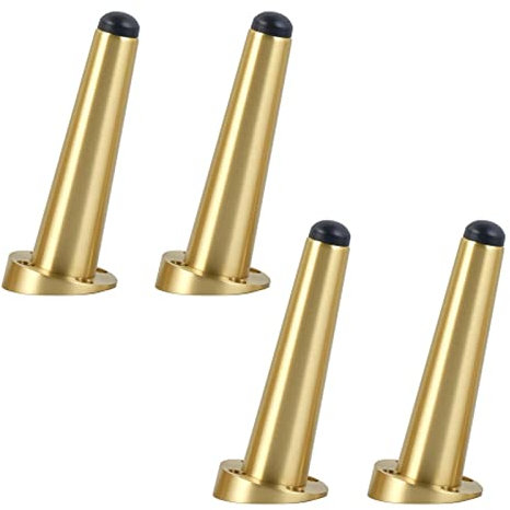 Gambe regolabili per mobili in puro rame per tavolini e divani, design obliquo a cono, piedini di ricambio preforati con viti (12 cm e 20 cm)