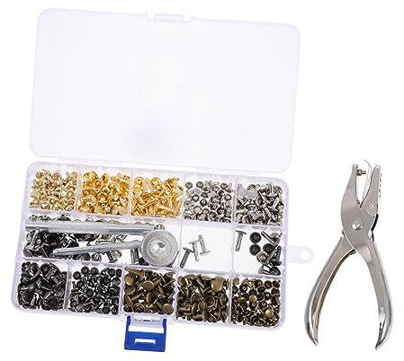 ARTIBETTER 1 Satz Teiliges Nieten mit Montagewerkzeugen für Leder Kleidung und DIY Projekte in Farben Aufbewahrungsbox und Zange für Einfache Anwendung