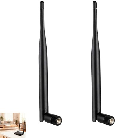 2 Pcs Dual Band WiFi Antenna, SMA Male 2.4GHz 5.8GHz 5dBi WiFi Antenna for Router PC Wireless Video Surveillance FPV Headset DVR Controller Vehicle Truck RV Van Trailer Rear View Monitor and Drone