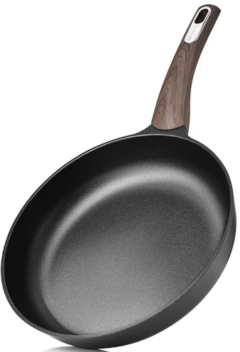 SENSARTE Non-stick Stekpanna 24 cm Non-stick Äggpanna, Omelettstekpannor, Hälsosamt Kök Matlagning Kockpanna, Avsiktligt Tillsatt PFOA/PFOS, Induktion Kompatibel, Svart