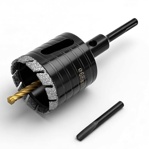 Corona de perforación de 68 mm, broca de núcleo de lata, corona de perforación de diamante, corona de taladro, enchufe, avellanador M16, corona de perforación con adaptador SDS Plus para hormigón