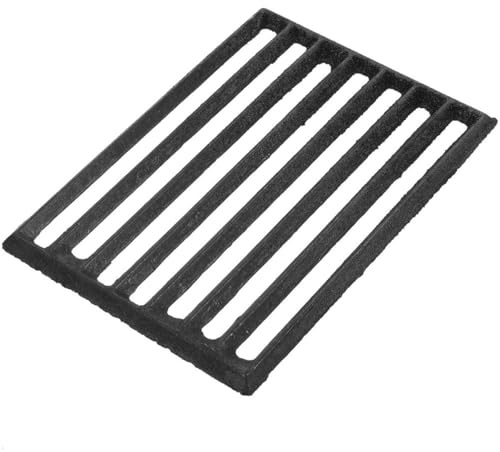 HYTROVE Grille de Cheminée Rectangulaire en Métal Résistant Haute Température 235 X 175 CM Grille de Poêle en Fonte Épaisse 09 CM pour Barbecue Extérieur et Foyer de Camping