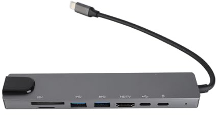 Estación de Acoplamiento USB 8 en 1 Hub Tipo C a HDMI RJ45 PD, Adaptador convertidor Divisor de concentrador Tipo C con HDMI 4K, Carga rápida de 87 W, diseño de aleación de