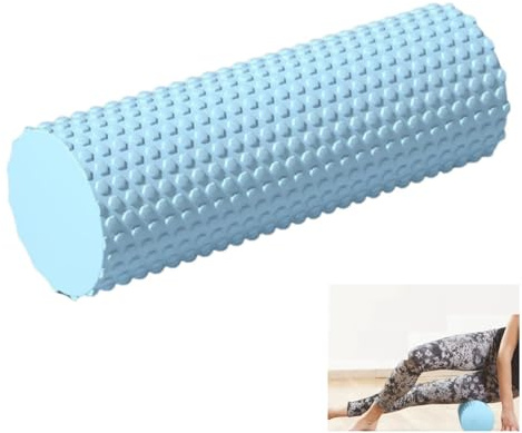 High Density EVA Foam Roller for Muscle Release and Yoga, Solid Core Yoga Column for Beginners, Soft Surface Fitness Massage Roller for Leg Slimming and Balance Training, 30x9.6cm (Blue)
