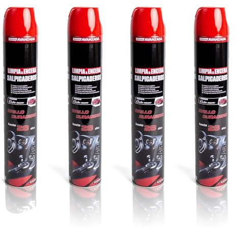 Limpiador Salpicadero Coche con Cera Spray – Limpia, Protege y Da Brillo Interior Auto – Antipolvo, Antigrasa, Aroma Coche Nuevo, Acabado Natural No Graso – Brillo Duradero hasta 28 Días