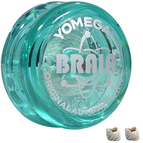 Yomega DAS ORIGINAL Brain - Professionelles Yoyo für Kinder und Anfänger, reaktionsschneller Automatische Rückkehr Yo Yo am besten für Seiten Tricks + zusätzliche 2 Seiten (blaugrün)