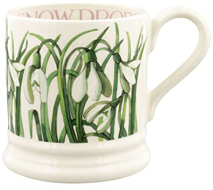 Emma Bridgewater große Tasse 1/2 Pint, Keramik Kaffeetasse groß - Steingut Tasse, Cappuccino, Latte, Kaffee, Teetasse - Schöne Tassen, Geburtstagsgeschenk - Kaffeebecher Snowdrop
