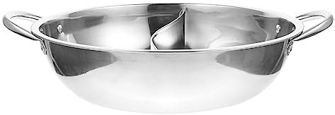 Operitacx 1pc Stainless Steel Divided Hot Pot Pan Hot Pot for Induction Cooktop Gas Stove Easy to Clean Household Cooking Utensil for Gatherings and Family Meals