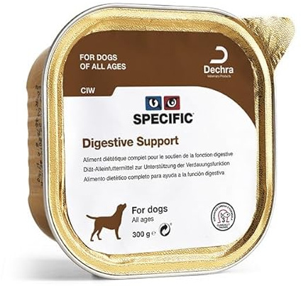 SPECIFIC Digestive Support (CIW-LF) 6x300g - Comida húmeda para perros adultos - Hipoalergénico - Favorece el equilibrio de la flora intestinal - Omega 3 - DECHRA Veterinary Products