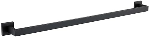 LANC Handtuchstange für Badezimmer, Wandmontage, 81,3 cm, Mattschwarz, Edelstahl-Handtuchhalter, Gesamt 85,1 cm Handtuchstange, quadratischer Küchen-Handtuchhalter, A8804MB-8P1
