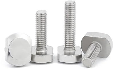AYYSSM 1/10 Stück M5 M6 M8 M10 M12 304 Edelstahl T-Form Hammerkopfschraube Nutbolzen for T-Nut Rutschenschiene Gehrungsschiene(25mm,10pcs M6)