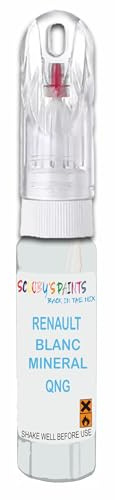 SCOOBYS PAINTS BACK IN THE MIX 21ml Paint Touch Up Pen For Renault Blanc Mineral White Qng Scratch Removal Car Repair