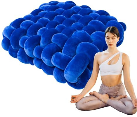 Pleil Knotenkissen mit weicher Basis, rundes Meditationskissen, Sofakissen | gepolstertes Sitzkissen, Knotenschwelle, handgefertigt, für Wohnzimmer, Schlafzimmer, Entspannung, Yoga, Lesen
