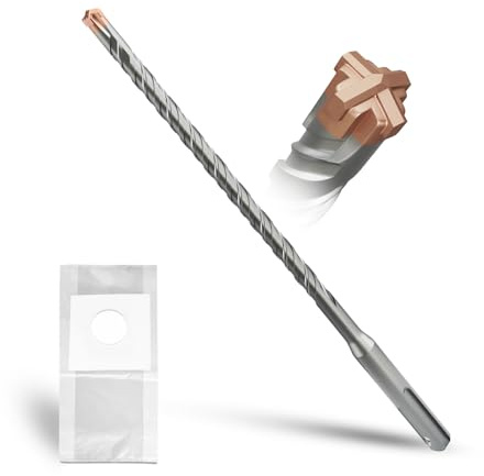 METOTY SDS Plus bohrer 6mm×210mm，mit 4 Hartmetallschneiden,Kopf mit Beschichtung,Steinbohrer,Hammerbohrer,Betonbohrer,Für Stein,Beton,Naturstein,Ziegelmauer