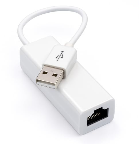 USB to Ethernet Adapter USB 2.0 to RJ45 Ethernet 100Mbps Wired Network Adapter Compatible with Laptop, Tablet, Desktop, PC, Gaming Console, Smart Device for Stable Internet Connection