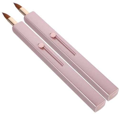 CLISPEED 2 piezas Brochas de Labios Ajustables Unidades con Capuchón Aplicadores Portátiles para Brillo y Barra de Labios Pinceles de Maquillaje Precisos y Compactos para Delineado y